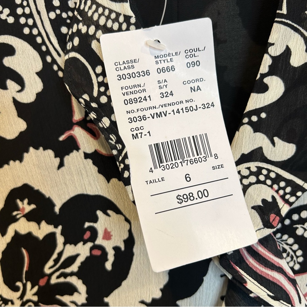 Laura Paisley Print Ruffle Front Blouse Black White Pattern - Picture 11 of 13